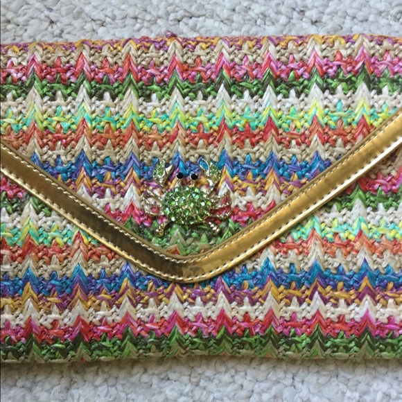 Nine West multi color straw clutch - Picture 2 of 9